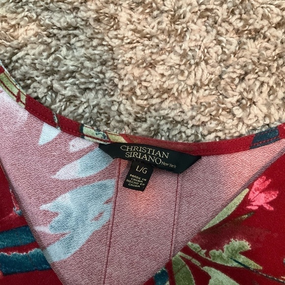 Christian Siriano Red Floral Dress Size Large - Picture 6 of 12